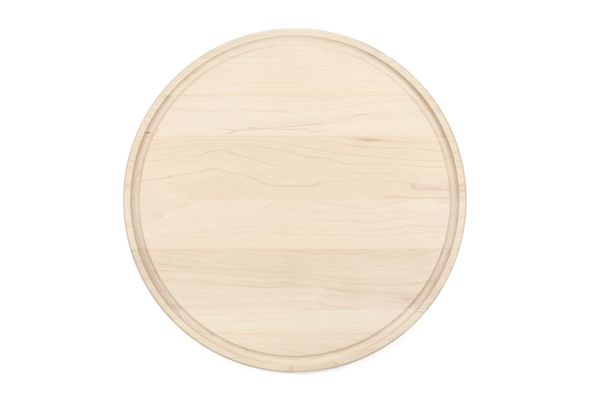 Large Round Wood Cutting Board with Juice Groove