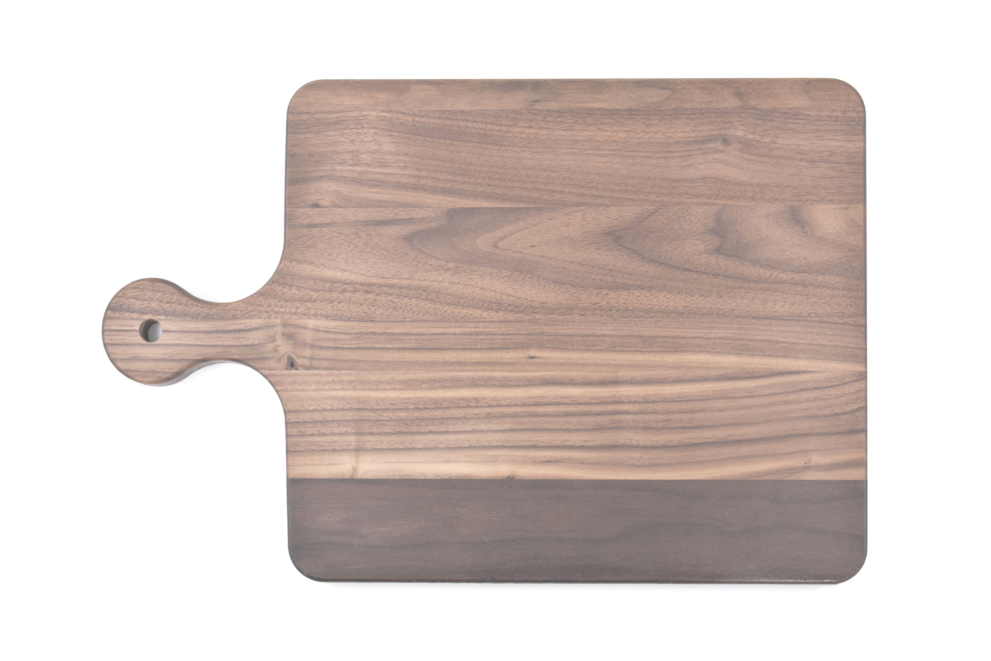 Cutting board with rounded handle